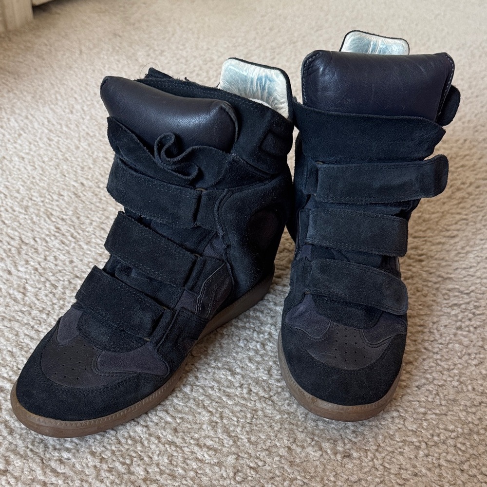 Authentic Isabel Marant Black Suede Sneakers